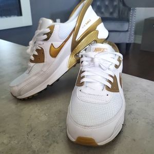 Nike Air Max 90 Flyease White and Gold US 10.5 M